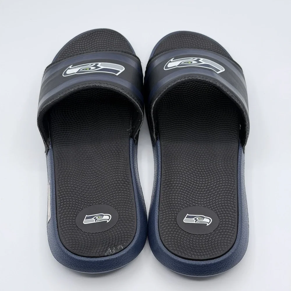 Seattle Seahawks NFL Mens FOCO Slide Sandals Training Camp Gel Slides Sz M 9-10